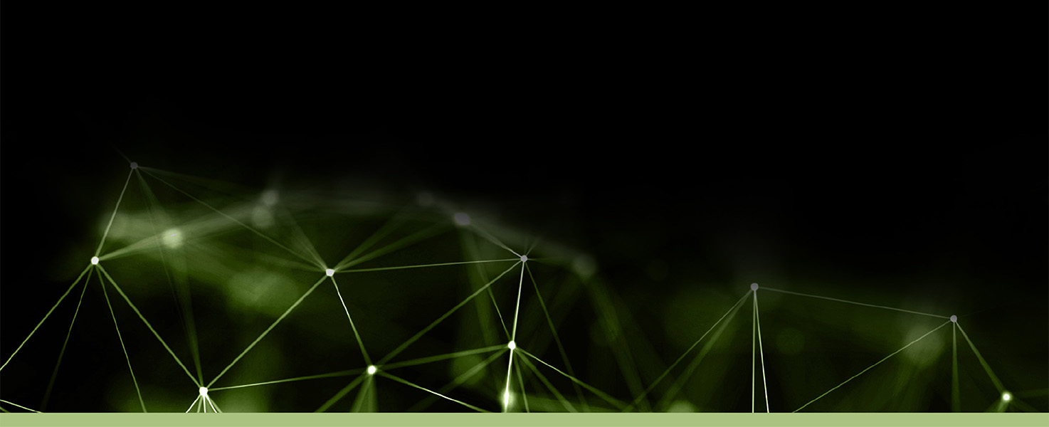 Black bacground with green lines and dots